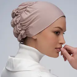 Turbante muçulmano modal suave para mulheres, gravata de algodão, tampas hijab internas, lenço islâmico, gorro feminino, chapéu indiano, headwrap, novo