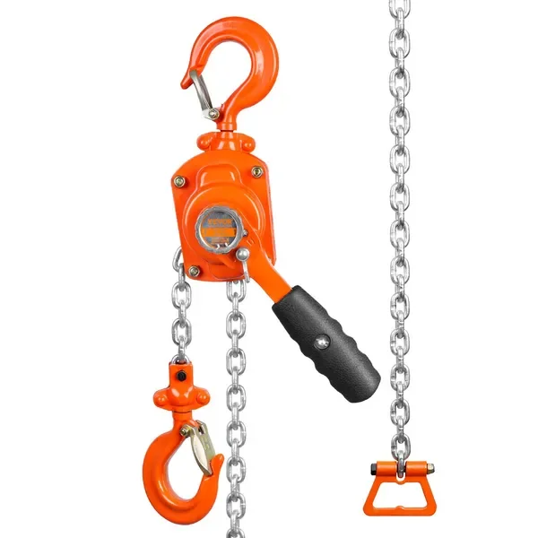 

Manual Lever Chain Hoist, 1/2 Ton 1100 lbs Capacity 10 FT Come Along, G80 Galvanized Carbon Steel with Weston Double-Pawl