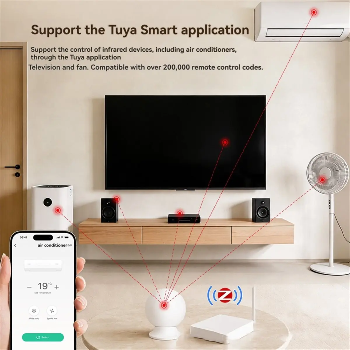 DT56 Tuya Zigbee Smart IR Remote Control USB-C Rechargeable Universal for Air Conditioner TV Controller App Voice-Controlled