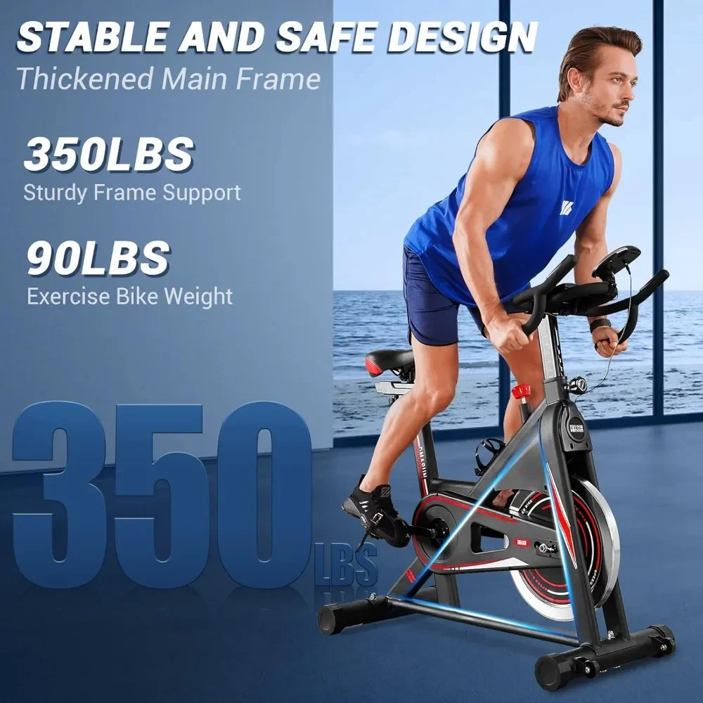 Exercise Bike, Magnetic Resistance Professional Indoor Bike, Fixed Multi-Handle, Heavy Duty Flywheel Upgrade, Exercise Bike