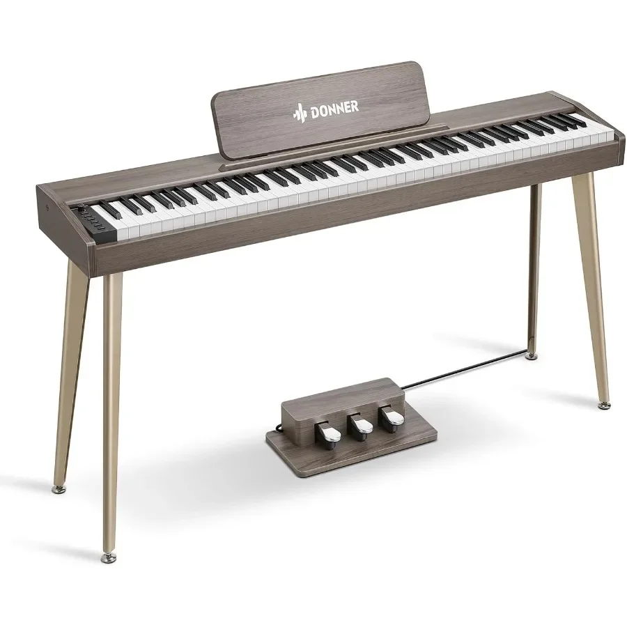 

88 VelocitySensitive Keys Digital Piano Keyboard with 128 Voices 83 Rhythms 8 Reverb Effects 3 Piano Style Pedals Stand Include