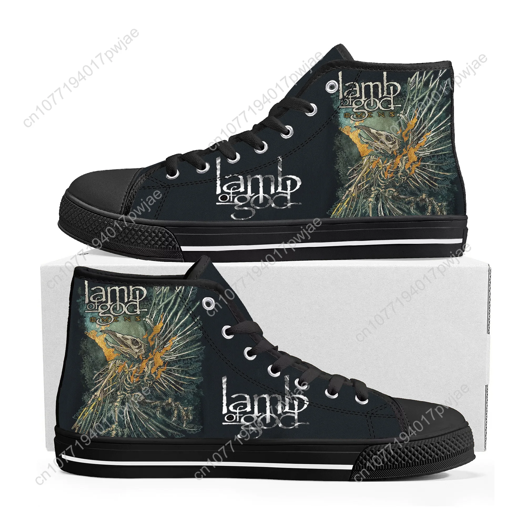 Lamb of God Heavy Mental Band High Top High Quality Sneakers Mens Womens Lightweight Canvas Sneaker Ghana Casual Custom Shoes