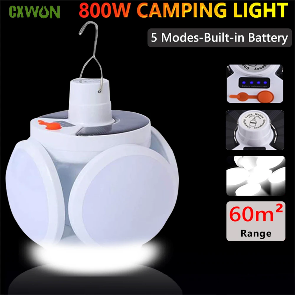 

Solar LED Bulb Night Light USB Charging Rechargeable Outdoor Camping Lamps Emergency Lights Home Portable Searchlights