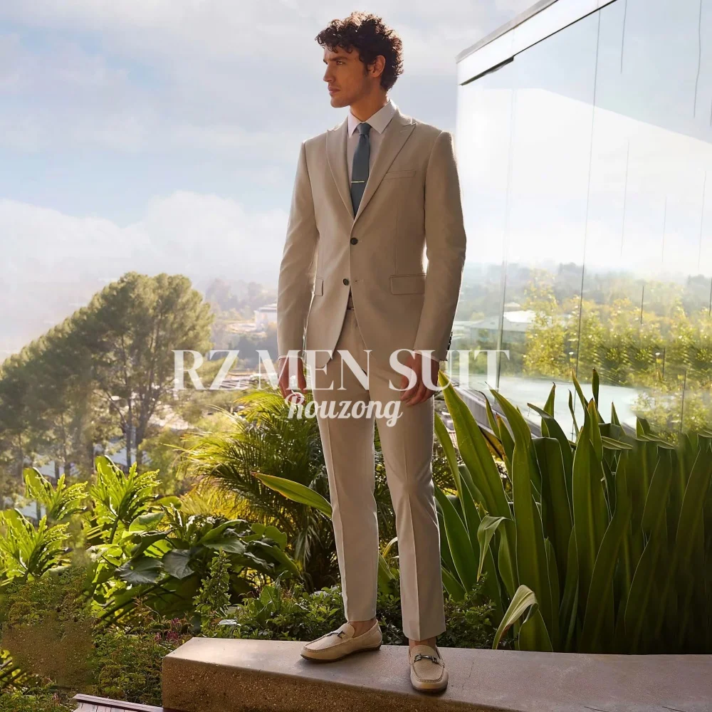 

Men's 2 Piece Suit Slim Fit Suits for Men Two Button Blazer Formal Business Jacket Suit for Wedding Prom Dinner costumes hommes