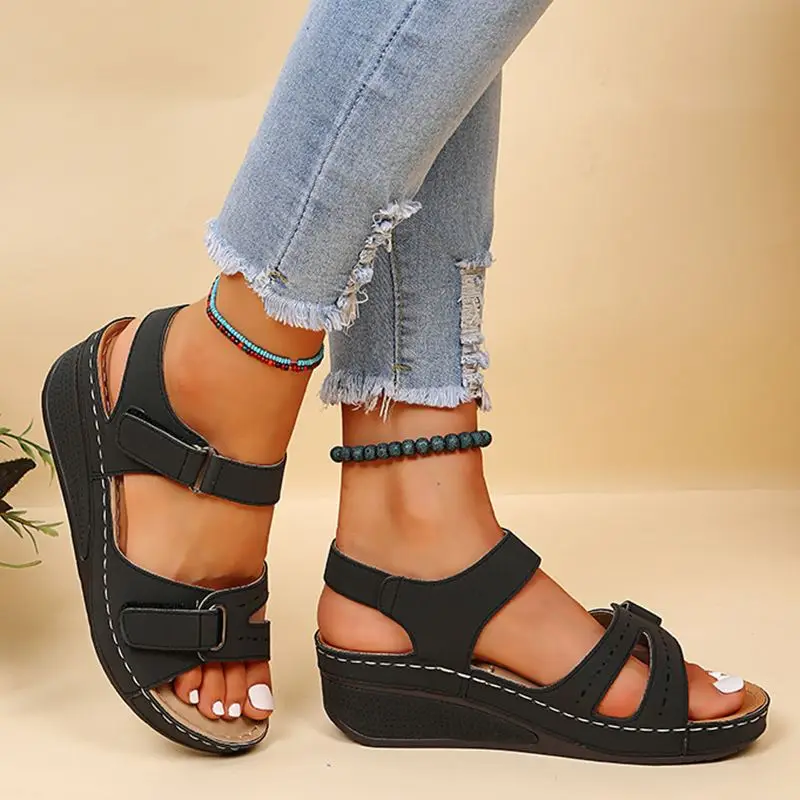 Shoes New Summer Women Solid Color Casual Shoes For Women Outdoor Basic Wedge Female Footwear Women Sandals