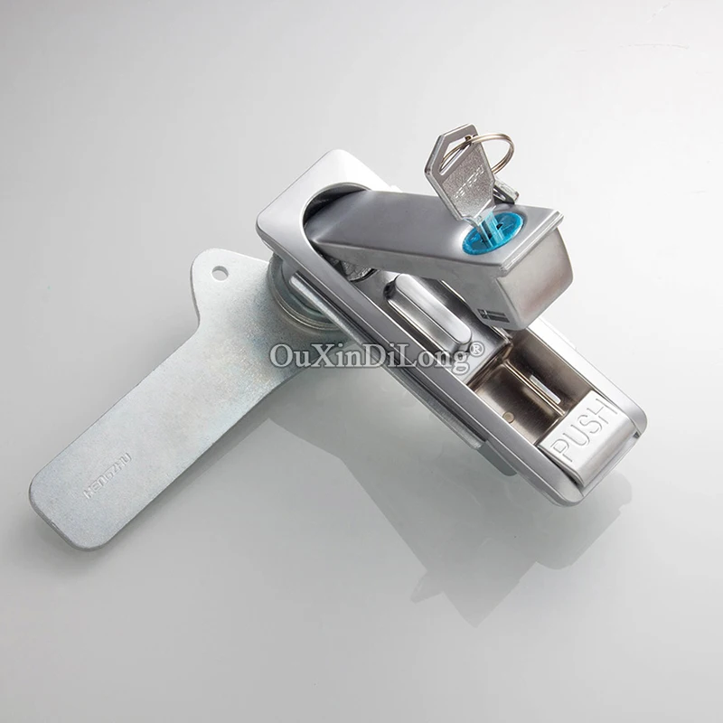 2PCS Zinc Alloy Industrial Panel Lock Push Button Pop Up Distribution Box Lock Switch Electric Cabinet Door Locks Plane Lock+Key