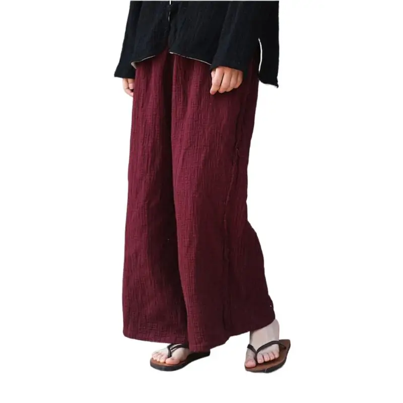 

Casual White Black Cotton Linen Pants Women Spring High Waist Wide Leg Pants Plus size pantalon taille haute pour femme Trousers