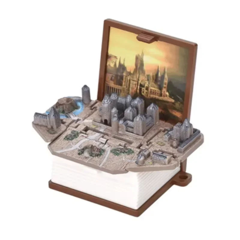 3d Folding Pop-Up Book Scene Keychain Creative Folding Dinosaur World Book Pendant Button Ejection Castle Book Hanging Ornament