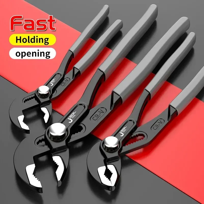 Multi Purpose Adjustable Pliers Quick Release Design Uses for Household Plumbing Pipe Gripping and Turning