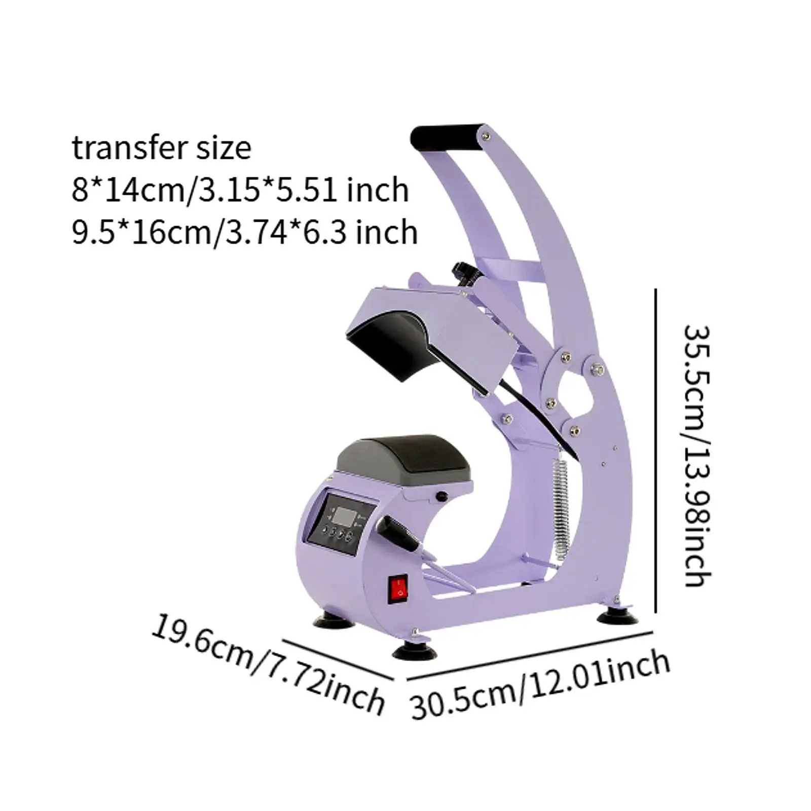 آلة الصحافة الحرارة 0-250 درجة مئوية شاشة ديجيتال أداء مستقر المهنية التحكم في درجة الحرارة قبعة الصحافة الحرارة