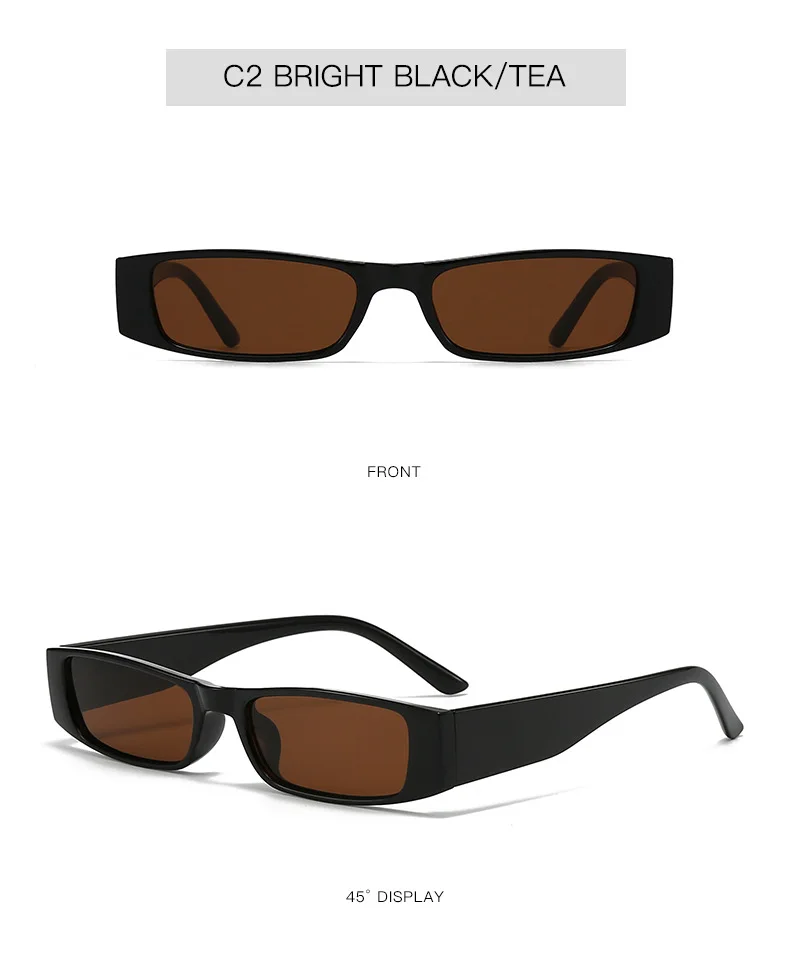 Neue Vintage Quadratische Sonnenbrille für Damen und Herren Marken-Rechteck-Sonnenbrille Ovale Brillen für Männer und Frauen – Detail 7