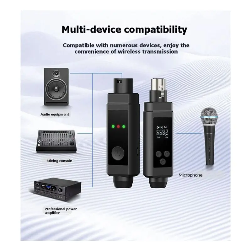 CABE-48V UHF Wireless Microphone Converter XLR Transmitter And Receiver Microphone Wireless System For All Kind Microphone A