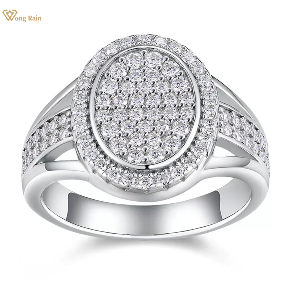 

Wong Rain сверкающий овальный стерлингового серебра 925 пробы 3EX VVS1 D цвет настоящий муассанит бриллианты драгоценный камень обручальные кольца ювелирные изделия