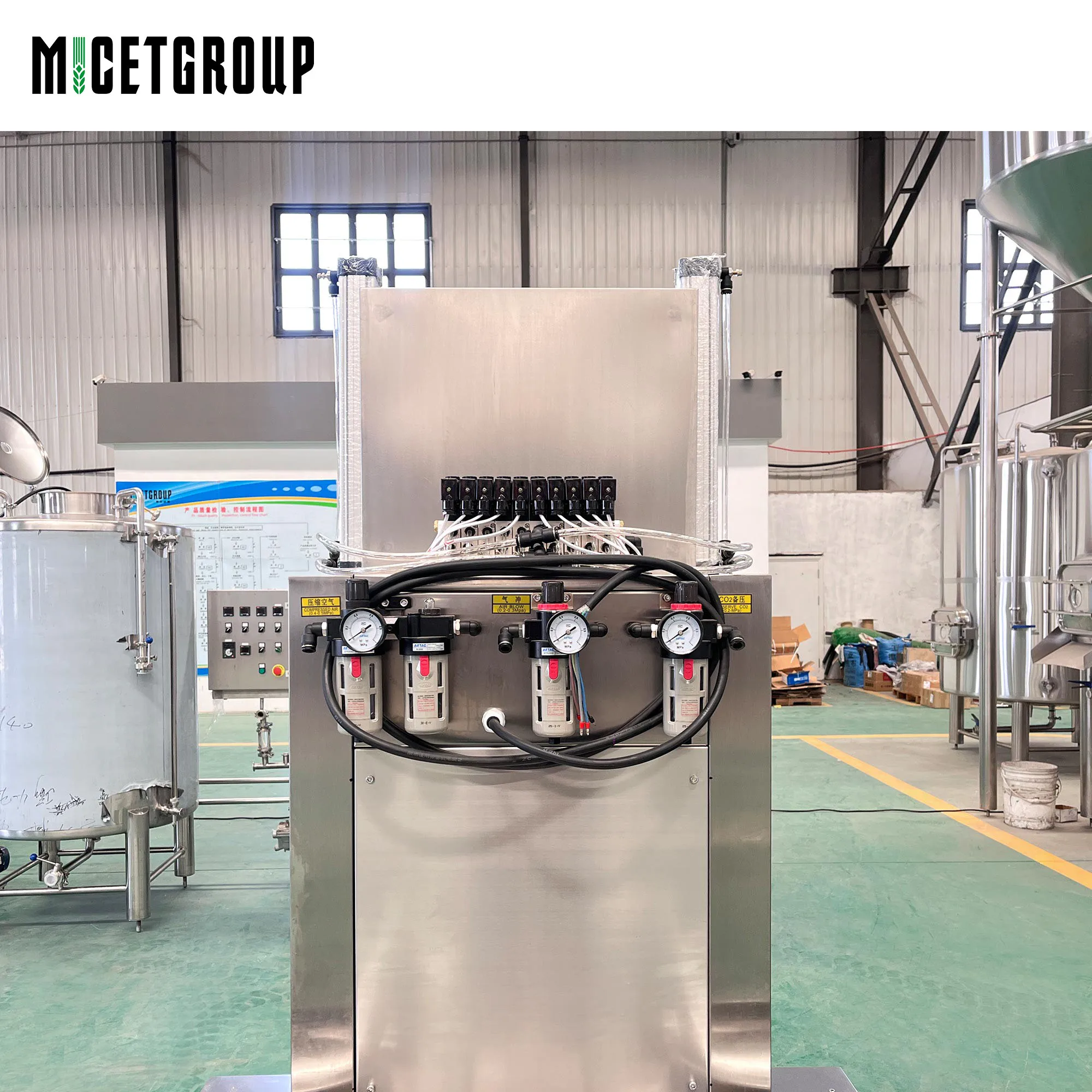 MICET Tecnología automática de lavadora de barriles de 2 cabezales Limpieza efectiva de barriles Máquina de cerveza a la venta