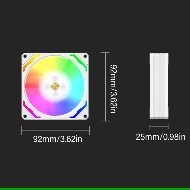 

U55C 90mm PWM Fan With ARGB Lighting 9025 CPU Fan Highly Performances For Desktop Cooling