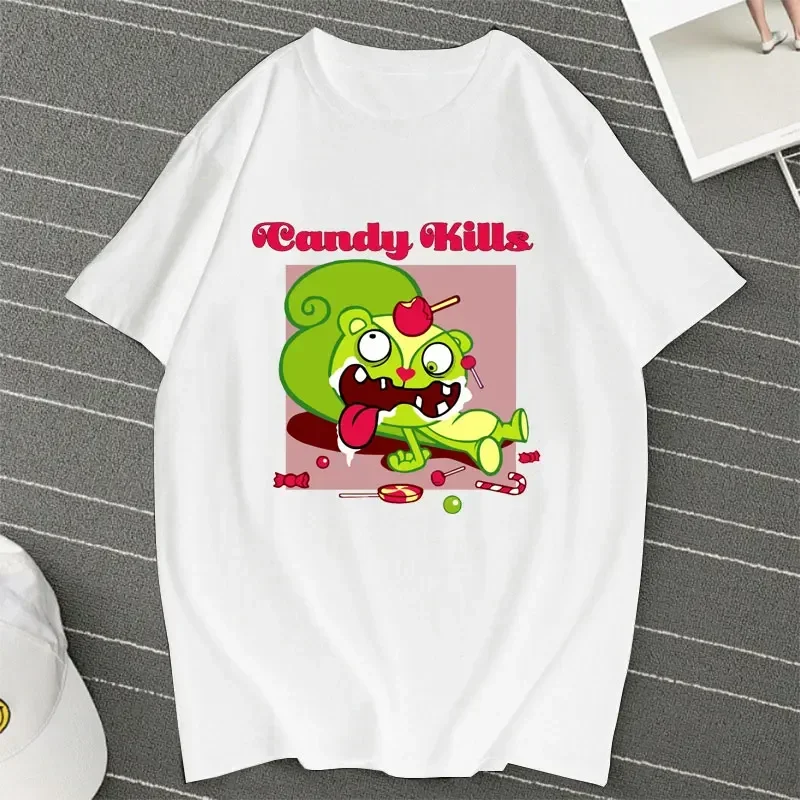 Baum Freunde Süßigkeiten tötet Cartoon Grafik T-Shirt Frau Mann Straße Mode Kawaii Tee Geschenk neu von Freundin Tops lustig glücklich