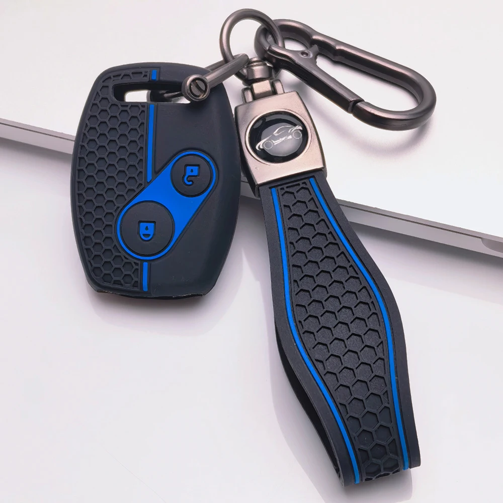 Key Shell Cover for Honda Accord Civic FRV Jazz CRV SRV Gr8 150 with Keychain Anti-Scratch Shockproof Soft Grip Button Friendly