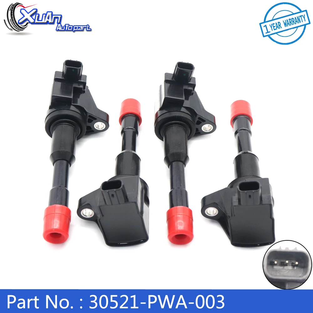 

XUAN Car Ignition Coil 30521-PWA-003 For HONDA CITY CIVIC 7 8 VII VIII JAZZ FIT 2 3 III 1.3L 2003-2011 Rear Exhaust Side Only