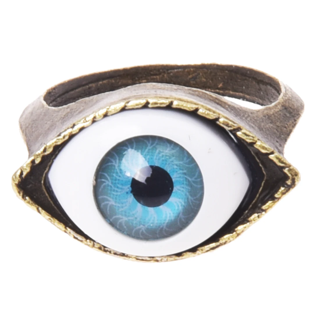 Retro Tibet Eye Gothic Gold Metal Ring Gift 17mm