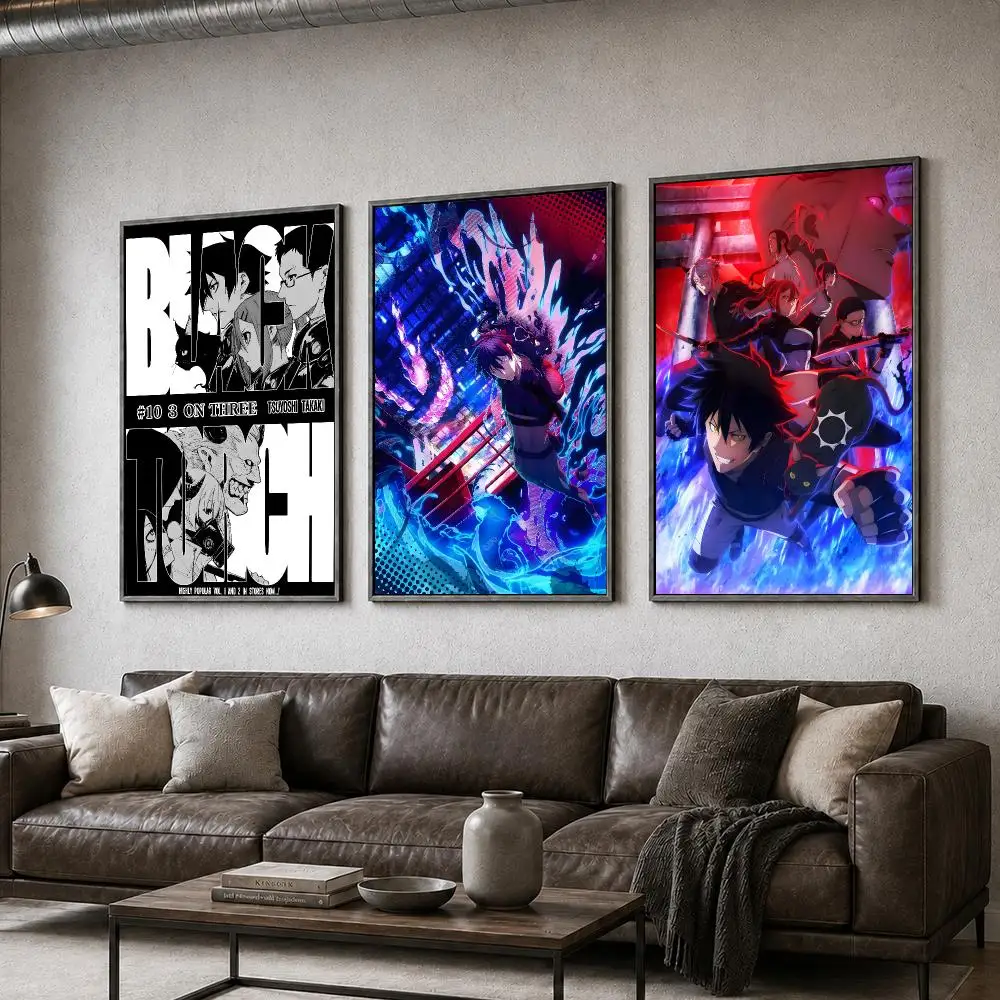 Manga Black Torch Action Fantasy Poster  PP Self Adhesive Home Garage Dorm Bar Wall Decor Aesthetic Retro Gift