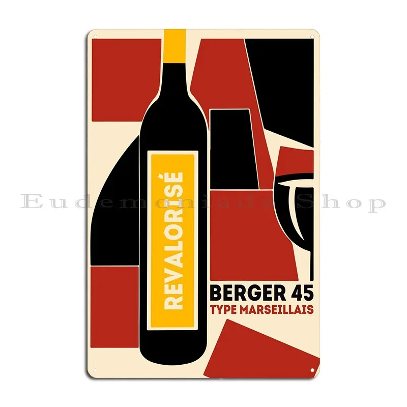 Berger 45 Wine Metal Sign Bar Plaques Club Bar Home Print Tin Sign Poster