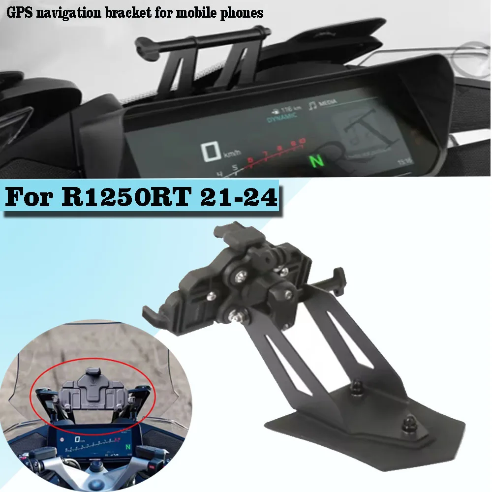 Black For BMW R1250RT R 1250 RT 2021 - 2023 2024 Navigation Bracket GPS Navigator Instrument Bracket Mobile Phone Adapt Holder
