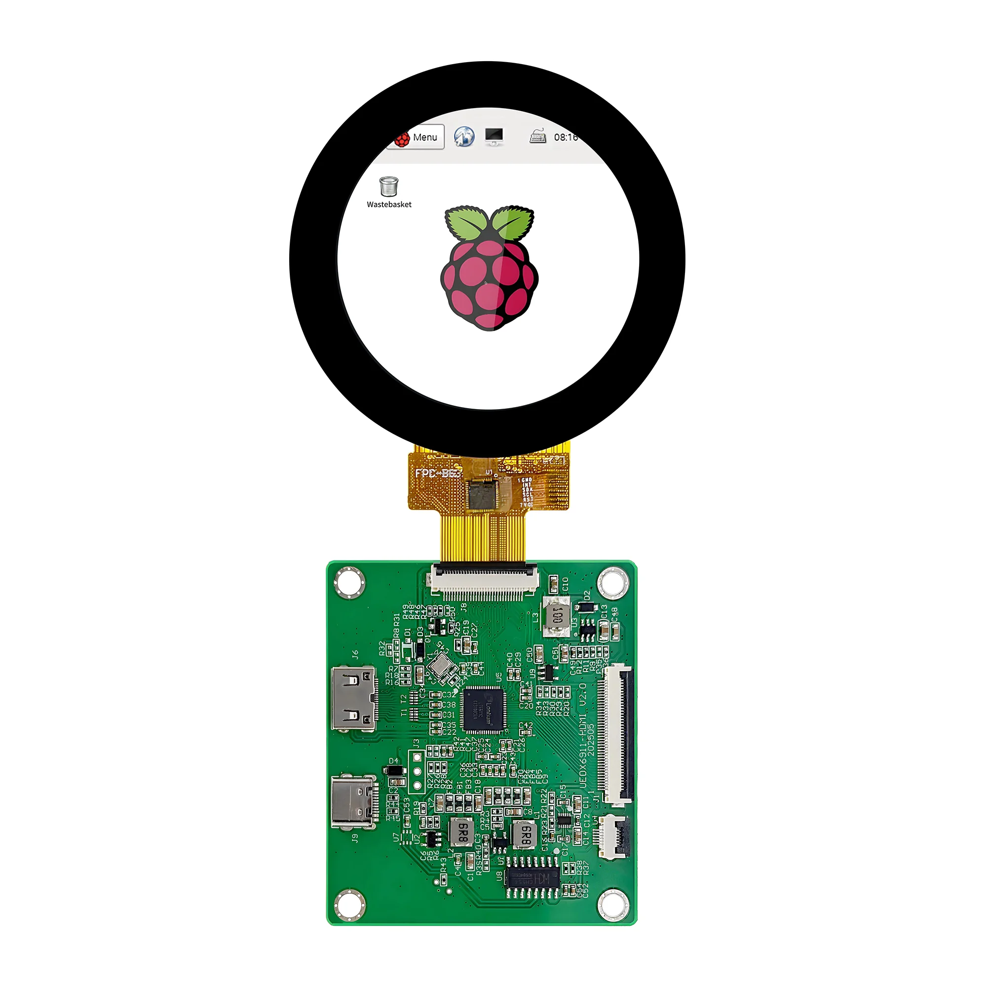 2.1inch 4inch Raspberry KY Pi HDMI circular display IPS capacitive touch Raspberry Pi 5/4B driver free