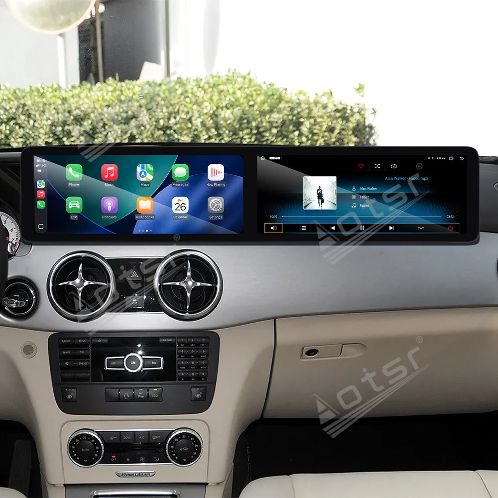 HD Dual Screen 12.3 Inch For Mercedes-Benz GLK 2013-2015 Upgrade 2025 Car Radio Car Stereo GPS Navigation Car Multimedia Player