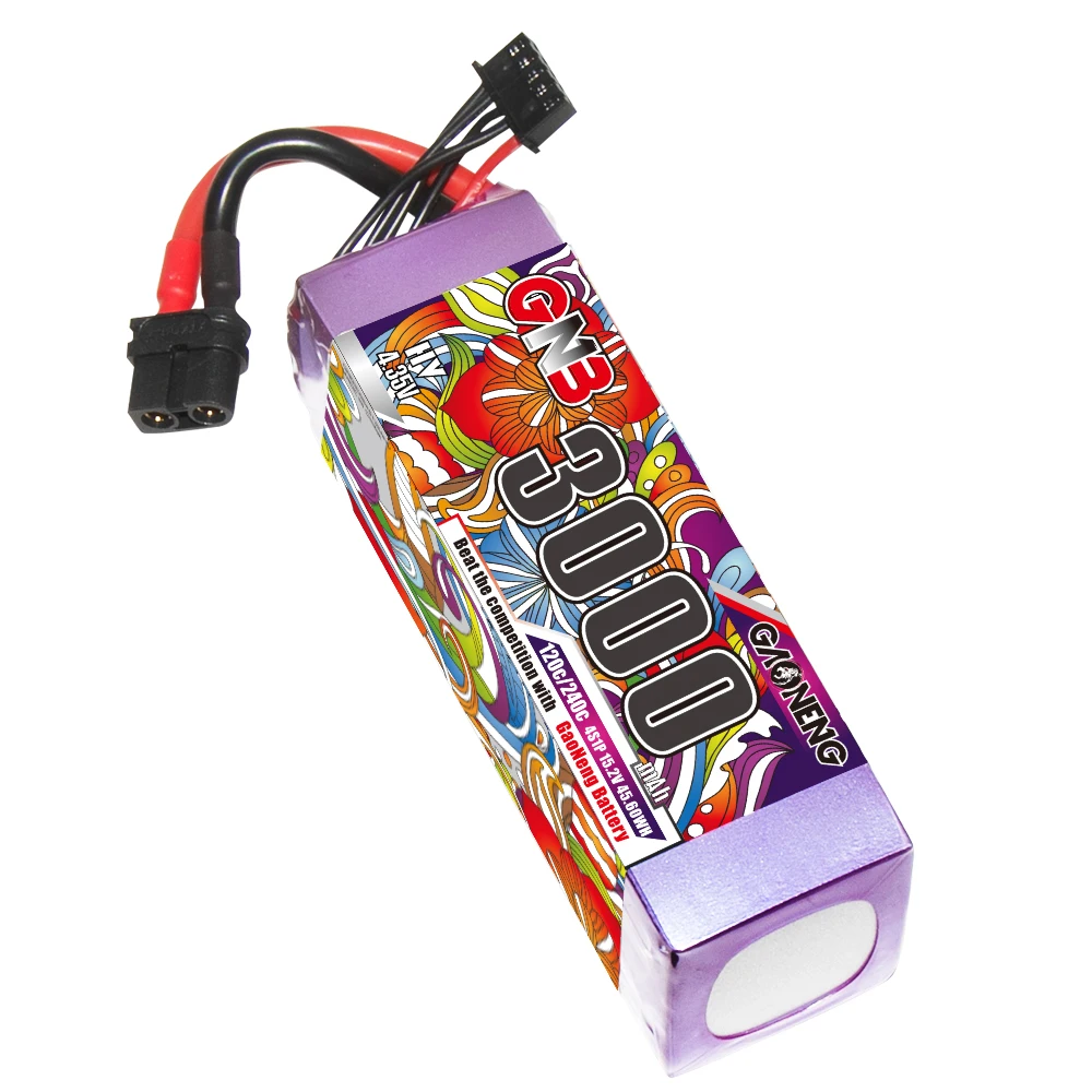 بطارية ليثيوم GAONENG GNB LiHV 4S 15.2V 3000mAh 120C مع موصل XT60، مناسبة لطائرات بدون طيار FPV وكوادكوبتر.