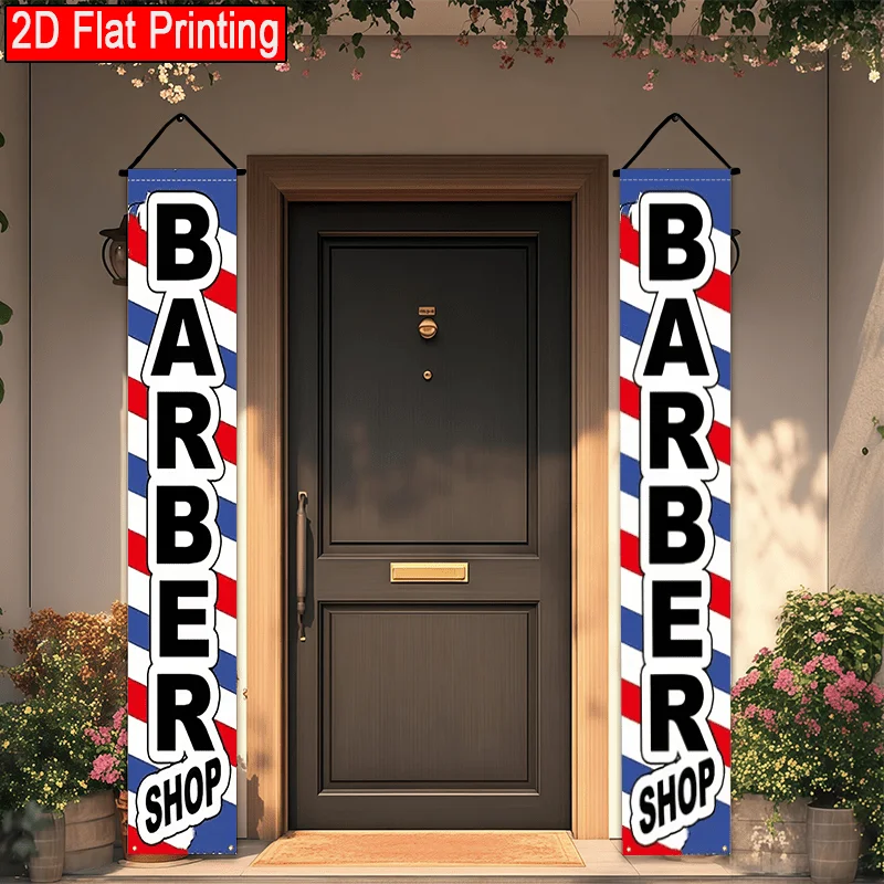 2D-Flugzeugform, 2 Stück Banner im Friseursalon-Design, Flaggen mit Friseursalon-Textdesigns, für Veranstaltungen – Detail 6