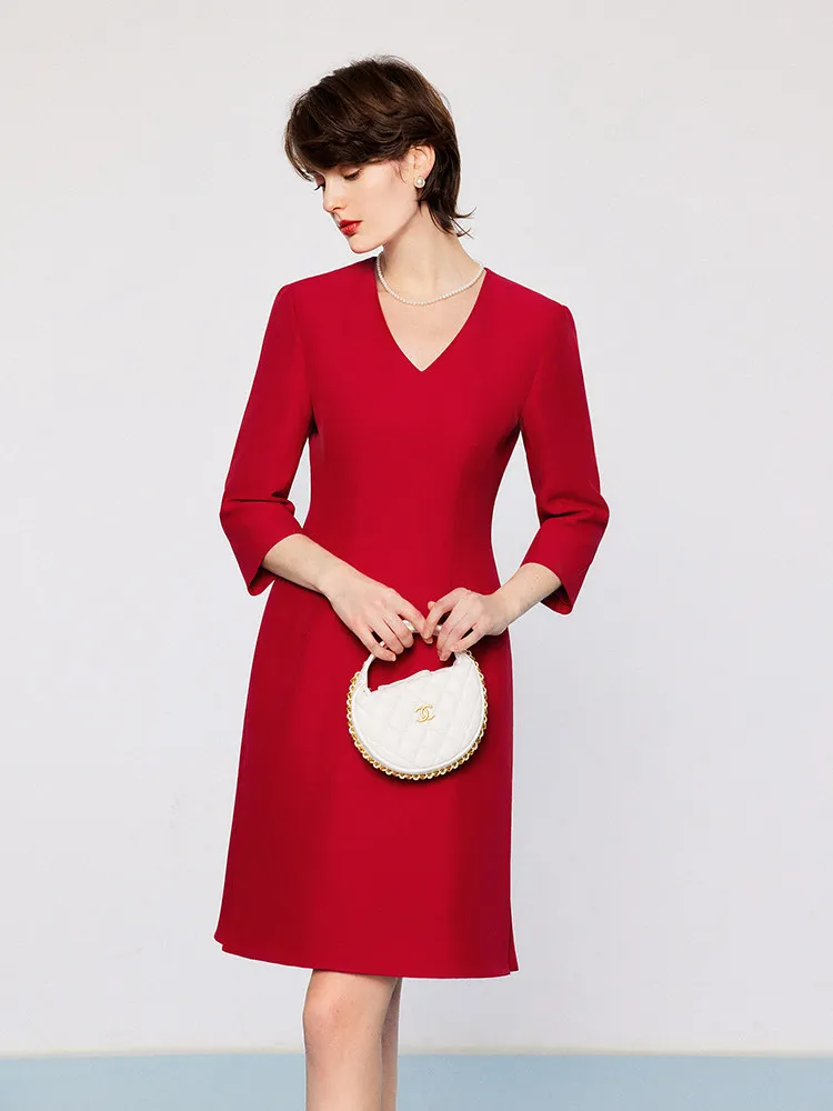 Silk Wool V-Ne Dr N…