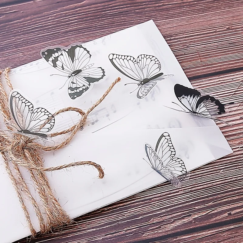 2 Sheets PET Colorful Waterproof Butterfly Decorative Stickers for Laptop Scrapbook