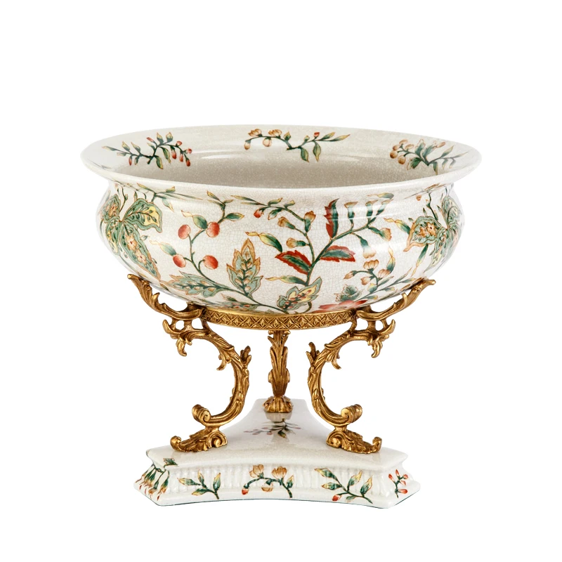 European exquisite classic colorful French porcelain bowl fruit plate decorative ceramic bowl
