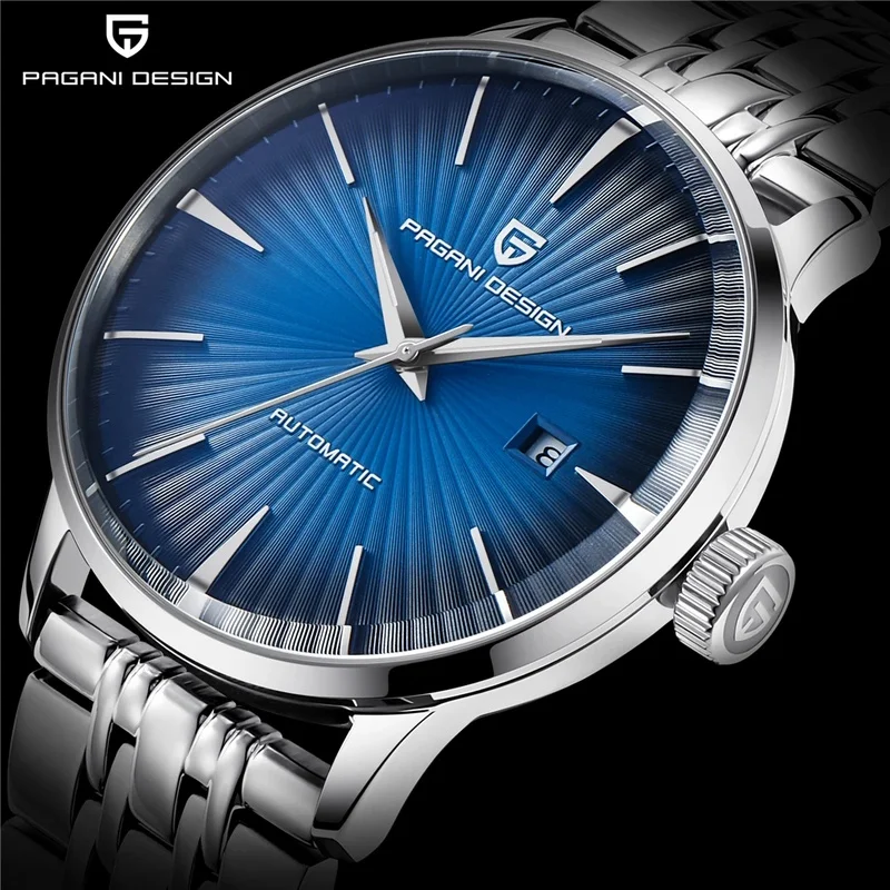 PAGANI DESIGN PD-2770 Men Automatic Watch Seagull 2813 Movement 43MM Dial Stainless Steel Bracelet Hardlex Glass Business Wristw
