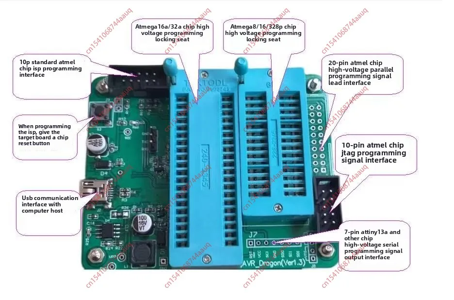 

Электроинструмент ATSTK600 AVR Высоковольтный программатор ISP Burner MKII Замена STK500 Плата обновления