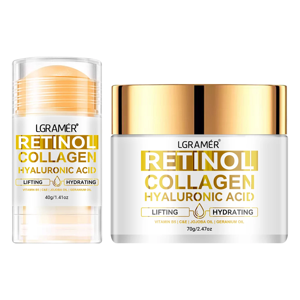 Retinol Collagen Skincare Set Facial NeckChest Moisturizing Firming Cream Bar Rich in Hyaluronic AcidVitamin for All Skin Types