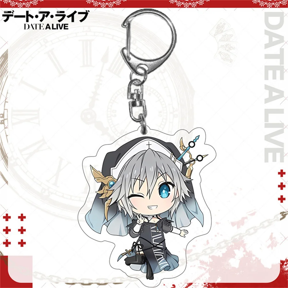 6cm Charm Anime Fans Gifts HD Character DATE A LIVE Acrylic Keychain Tokisaki Kurumi Quadratic Element Ornament Series