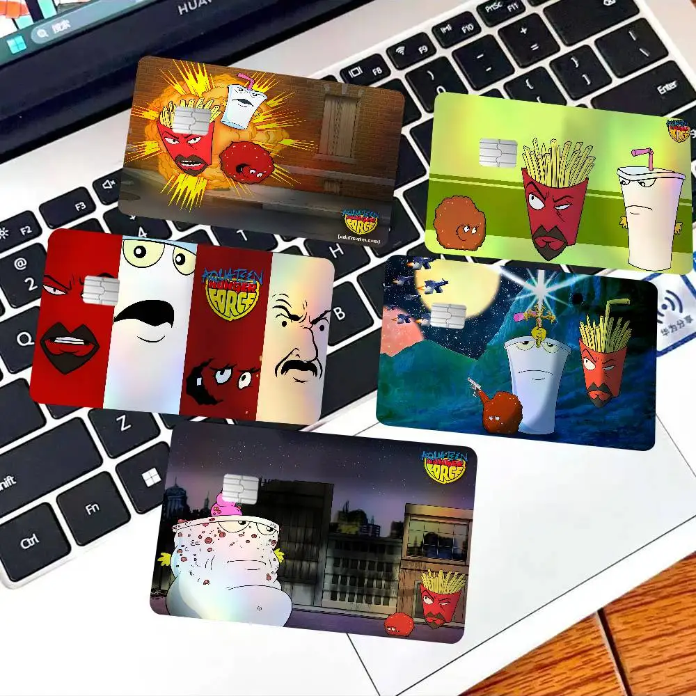 Cartoon A- AquaS Teen Hunger Force Premium Laser Effect Bank Card Stickers Removable Self Adhesive Art Decor