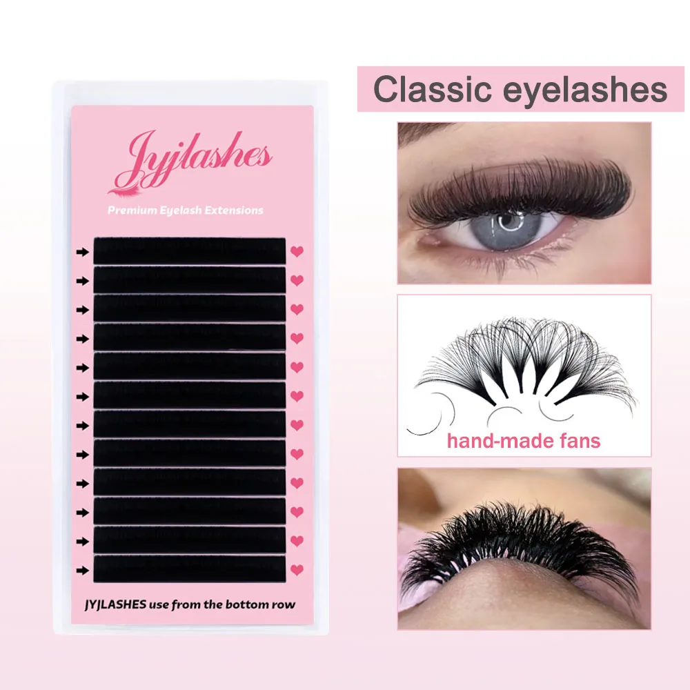 

JYJLASHES Cashmere Lash Extensions Super Matte Black Classic Lash Extensions Individual Eyelashes for Professional Mink Lashes