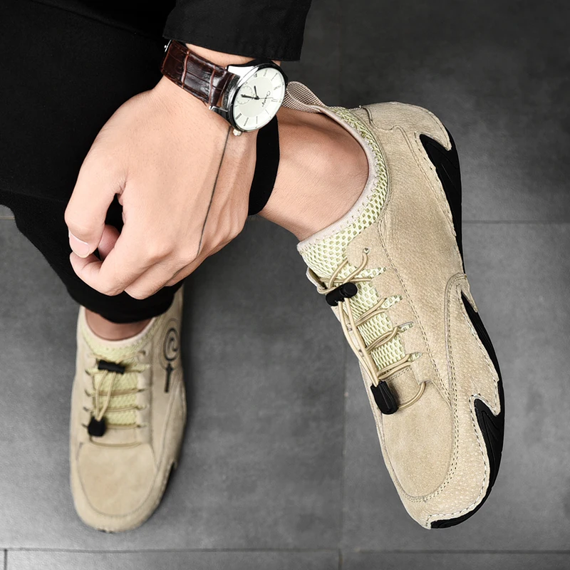 2023 Loafers Shoes Men Outdoor Light Walking Breathable Summer Comfortable Casual Driving Shoes Mountaineering Travel Sneakers