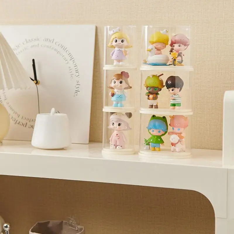 Mini Figure Display Stand Cabinet Storage Box Transparent Dustproof Single Display Box home decoration Cabinet Organizer