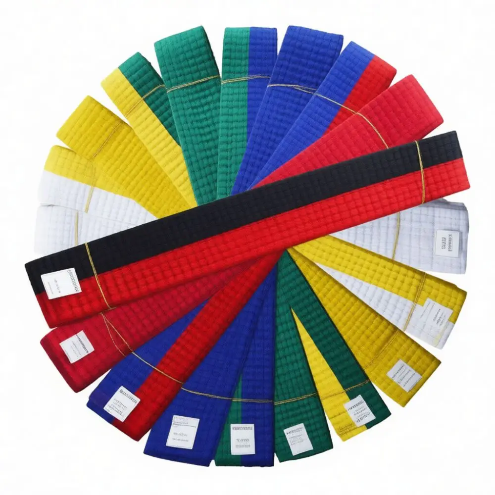 Training Belt Karate Taekwondo Judo Sash Martial Arts Professional Cotton Ranking Colored Waistband Durable Sports Accessory