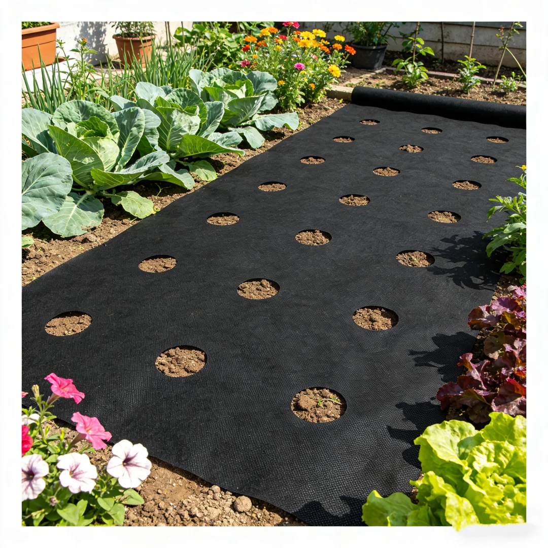 Pre-Punched Horticultural Weed Control Fabric, Highly Effective Weed Control Fabric, Thick, Durable, For Gardens Vegetable Plots