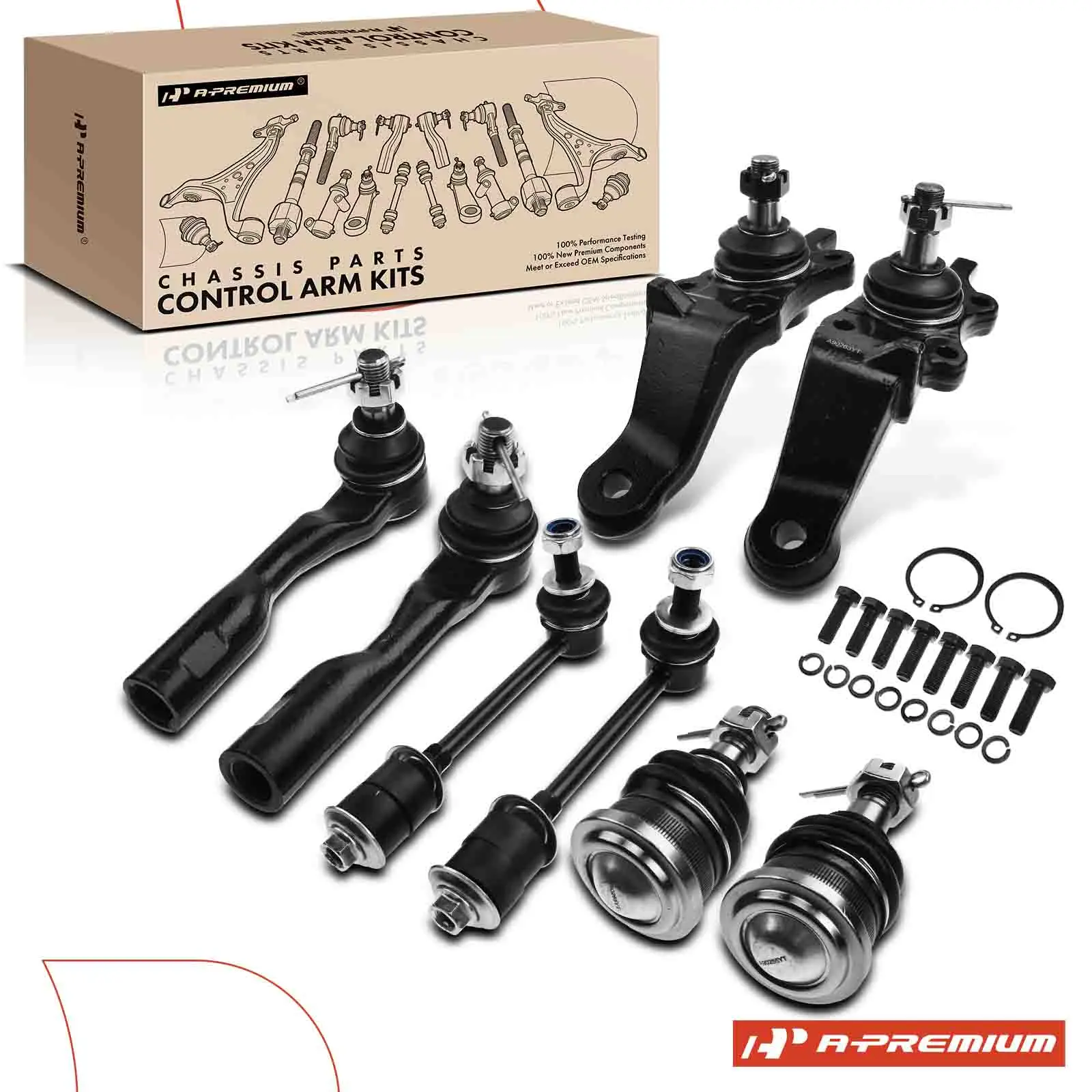 A-Premium 8x Front Stabilizer Bar Link w/Ball Joint Tie Rod End for Toyota Tundra 2000-2002