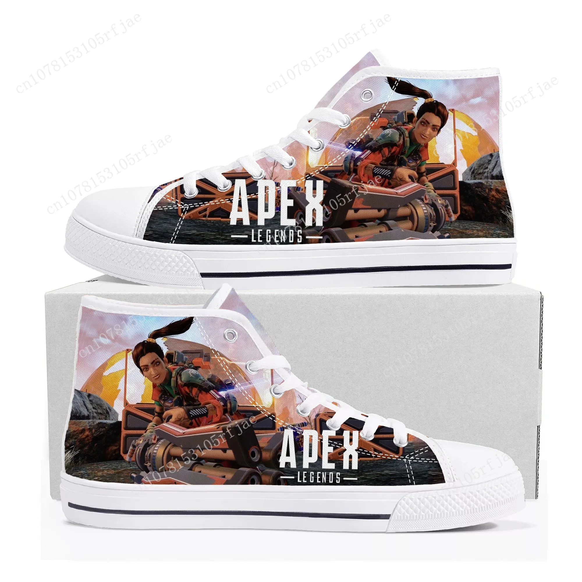 

Apex Legends Rampart High Top Sneakers Cartoon Game Mens Womens Teenager High Quality Canvas Shoes Casual Tailor Made Sneaker