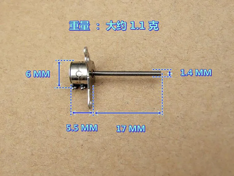 2-phase 4-wire Micro Mini Miniature 6mm Precision Stepper Motor Stepping 17mm Long Shaft Linear Screw Digital Camera Lens