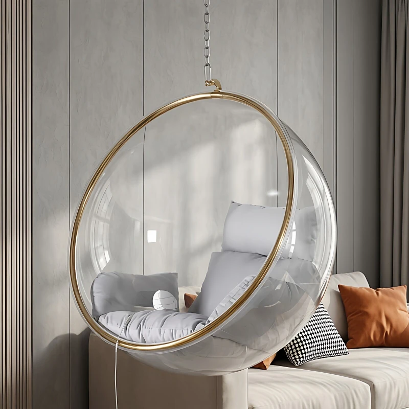 Indoor Outdoor Douyin Internet celebrity Hanging Chair Acrylic Hanging Basket Nordic Balcony Leisure Chair