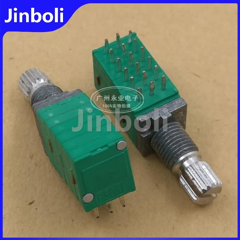 1PCS RK097 6 Link Potentiometer 18Pins B50K Volume Adjustable Precision Potentiometer B503 6-Channel Flower Shaft Length 15MM