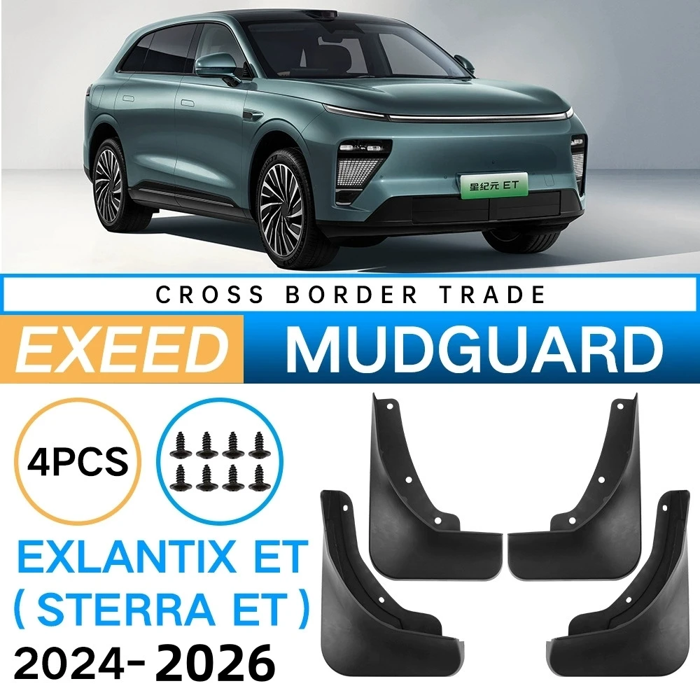 

4PCS Front Rear Wheel For EXEED Star Era Exlantix ET/Terra ET 2024-2026 Sedan Touring Splash Guards Fender Mud Flaps Accessories