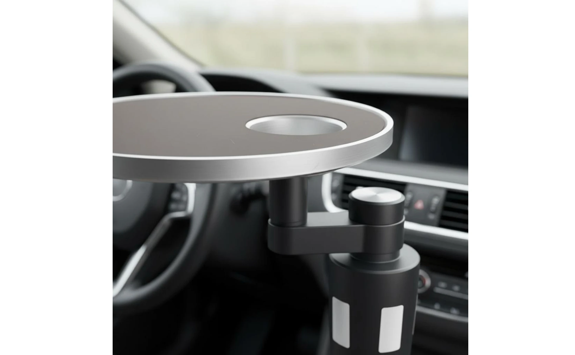 Front Seat Table 360-Degree Rotation Car Dining Tray Rotating Car Tray Multi-Functional Stable Support for Drivers, Road Journey